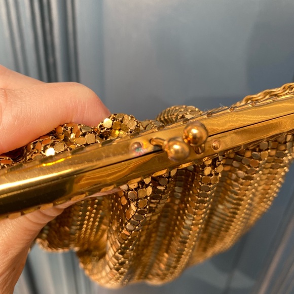 Vintage Whiting & Davis Gold Mesh Evening Bag Clutch Made in USA - Picture 5 of 16